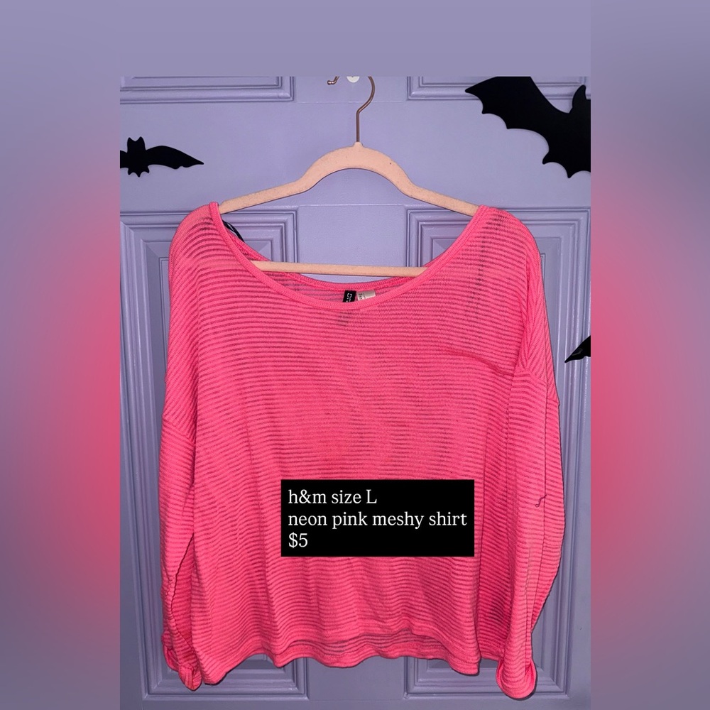 H&M Bright Pink Mesh Top